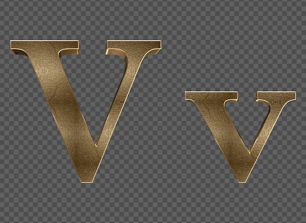 renderização 3D letras minúsculas e maiúsculas de ouro