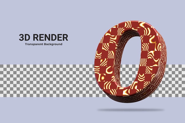 PSD renderização 3d número 0 isolado