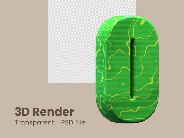 Renderização 3d número 0 isolado