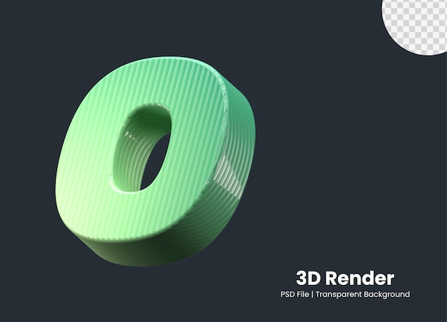 Renderização 3d número 0 isolado