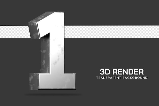 renderização 3D número 1 isolado