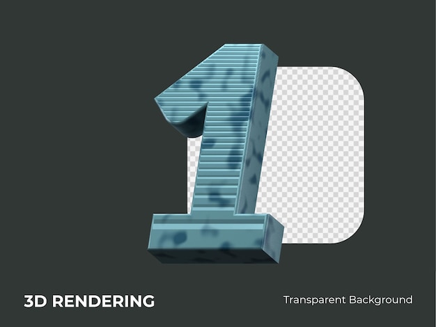 renderização 3D número 1 isolado