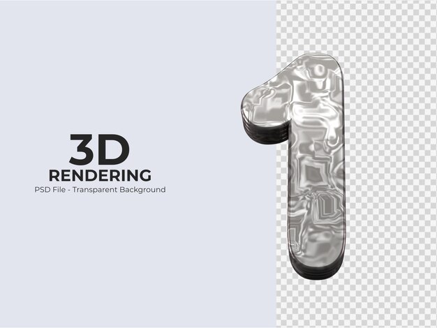 Renderização 3d número 1 isolado