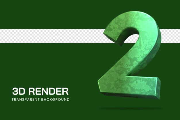 renderização 3D número 2 isolado