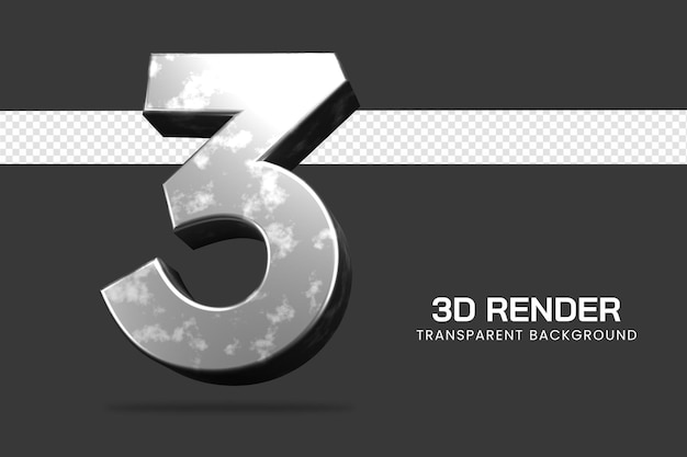 renderização 3D número 3 isolado