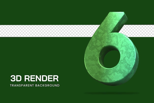 renderização 3D número 6 isolado