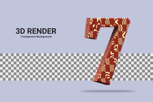 PSD renderização 3d número 7 isolado