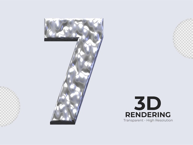 Renderização 3d número 7 isolado