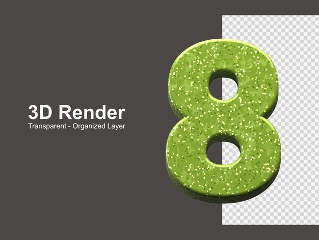 Renderização 3d número 8 isolado