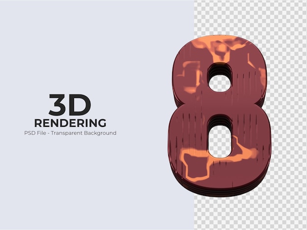 Renderização 3d número 8 isolado