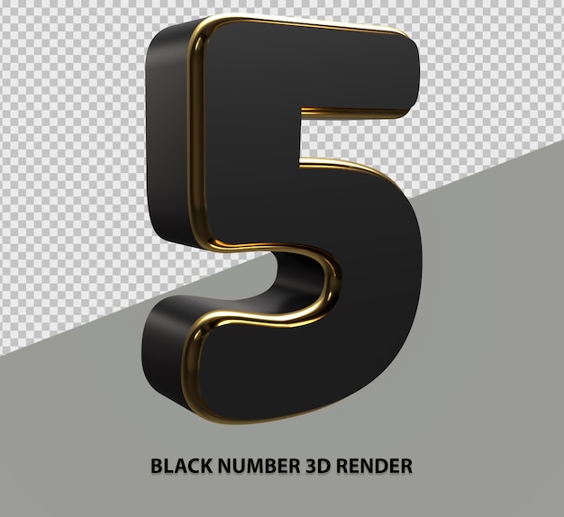 Renderização 3d número preto