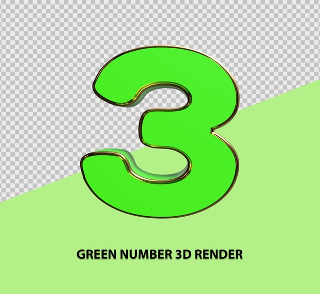 Renderização 3d número verde