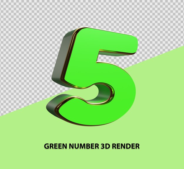 Renderização 3d número verde