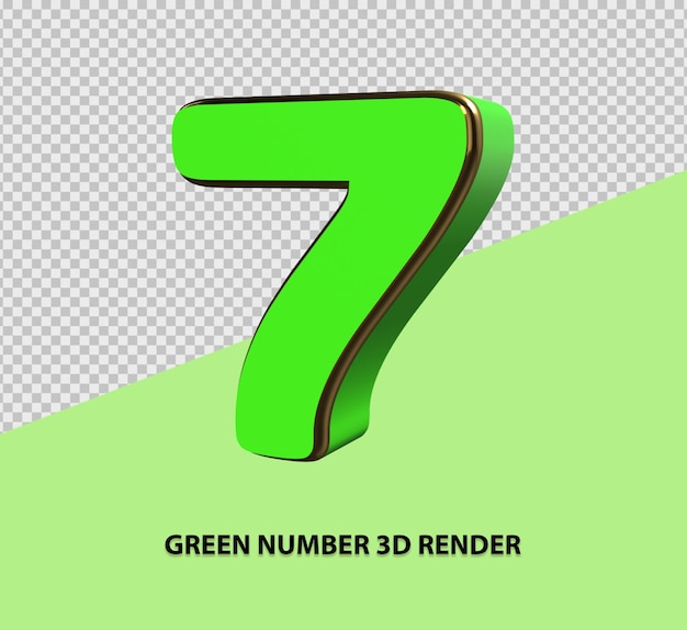 PSD renderização 3d número verde