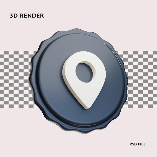 PSD renderização 3d objeto de ilustração de ícone de localização com fundo transparente