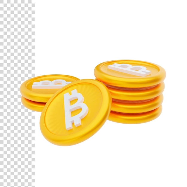 Renderização 3d ou ilustração bitcoin