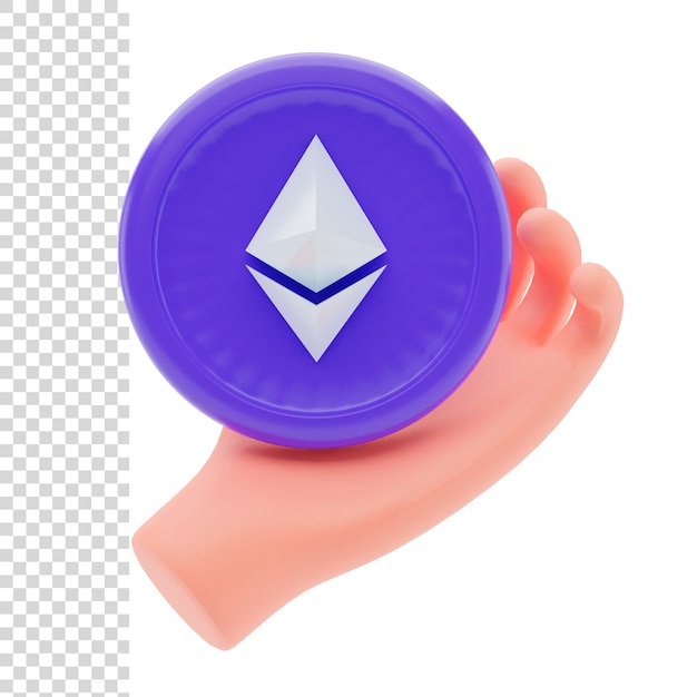 PSD renderização 3d ou ilustração ethereum