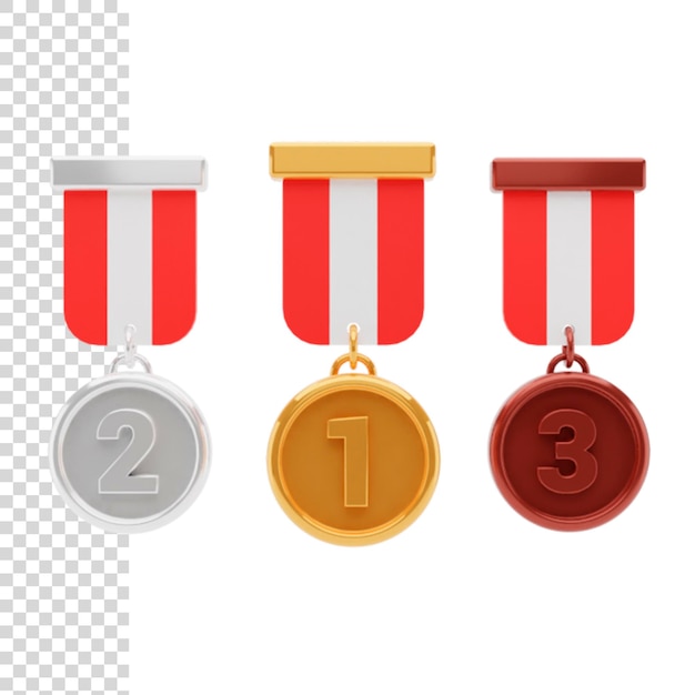 PSD renderização 3d ou medalha de ilustração