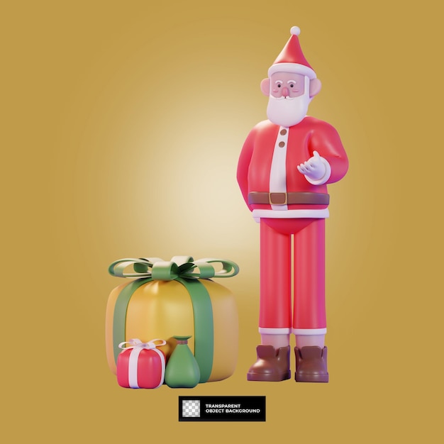 PSD renderização 3d papai noel