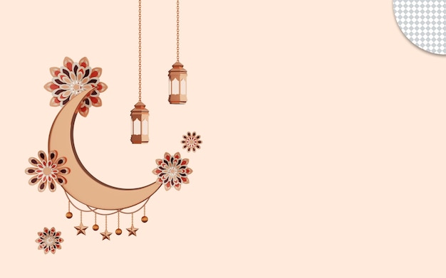 renderização 3d para ramadhan kareem eid al adha isra miraj eid mubarak eid al fitr