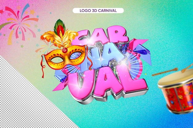 Renderização 3d para temas de carnaval