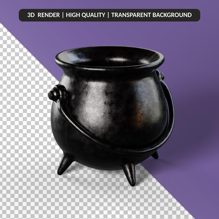 Renderização 3d PSD de caldeirão realista