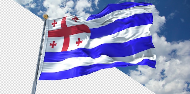 Renderização 3d realista da bandeira ajaria transparente