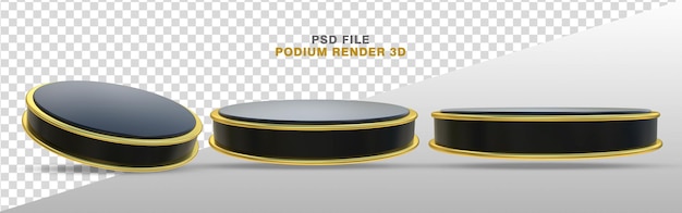 PSD renderização 3d realista de pódio azul