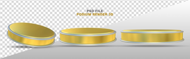 PSD renderização 3d realista de pódio azul