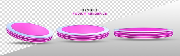 Renderização 3d realista de pódio rosa