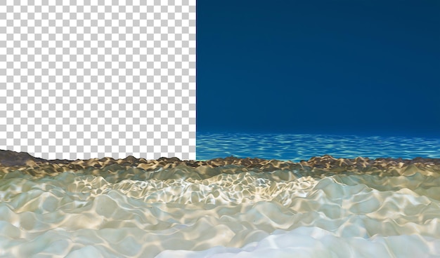 PSD renderização 3d realista do fundo do mar arenoso