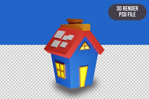 PSD renderização 3d renderização premium da casa