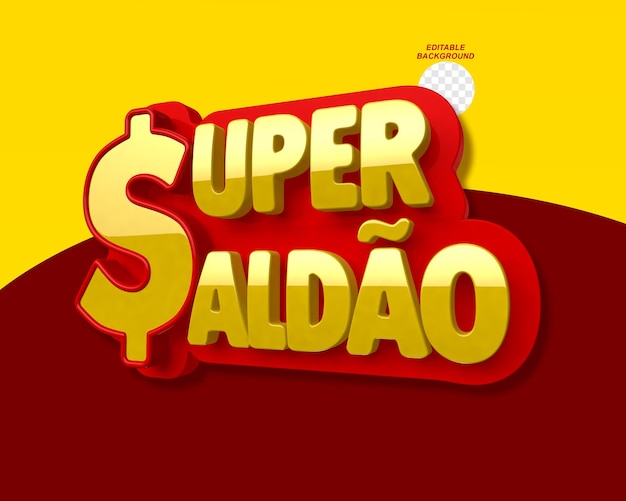 Renderização 3d super balance na cor portuguesa vermelho e amarelo