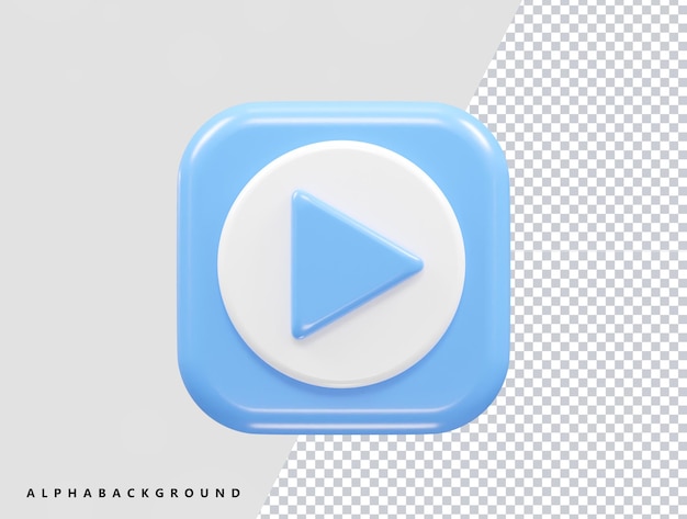 Renderização 3D vetorial do ícone do leitor de vídeo