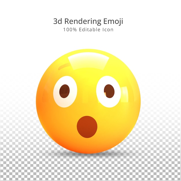 Renderização 3d whatsapp wow ícone de reação emoji