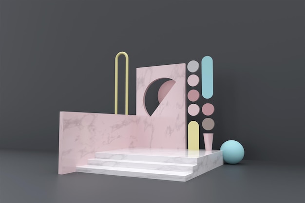 Renderização Cosmetic 3D Podium Design