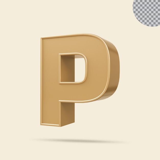 PSD renderização criativa de luxo 3d alphabet golden