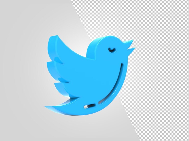 PSD renderização criativa do ícone do twitter 3d isométrico