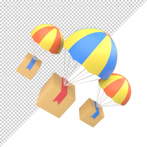 Renderização da ilustração 3D do pacote Airdrop