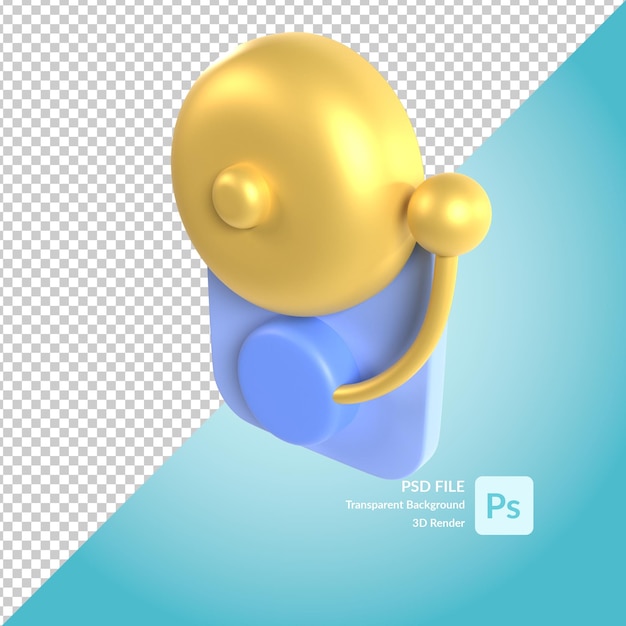 Renderização da ilustração 3D do sino escolar