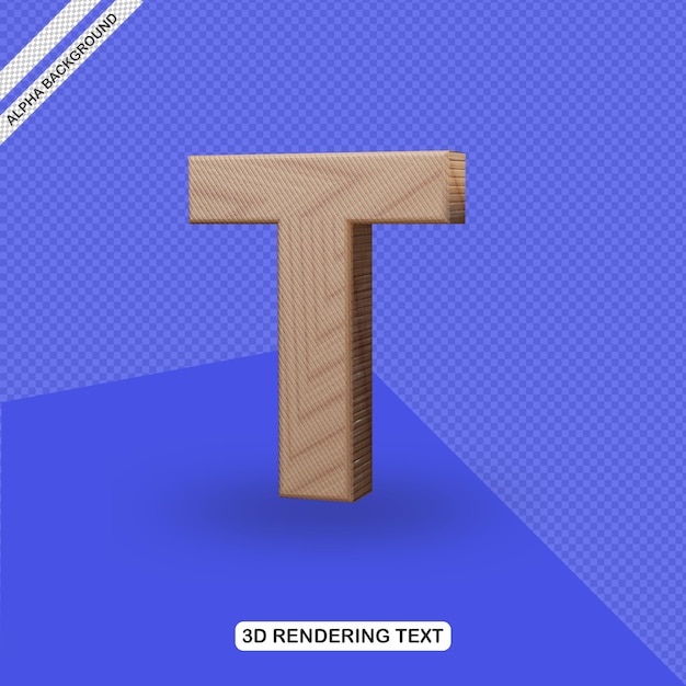 Renderização da letra t do efeito de texto 3d