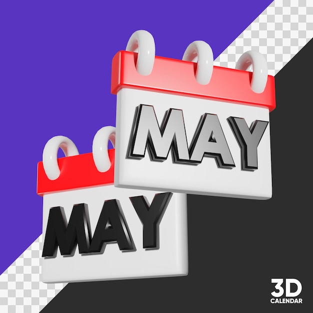 Renderização de calendário 3d