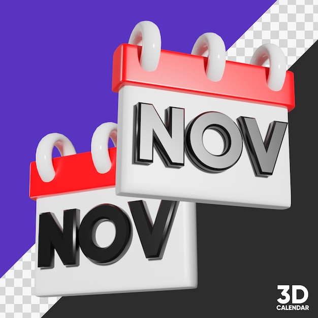 PSD renderização de calendário 3d