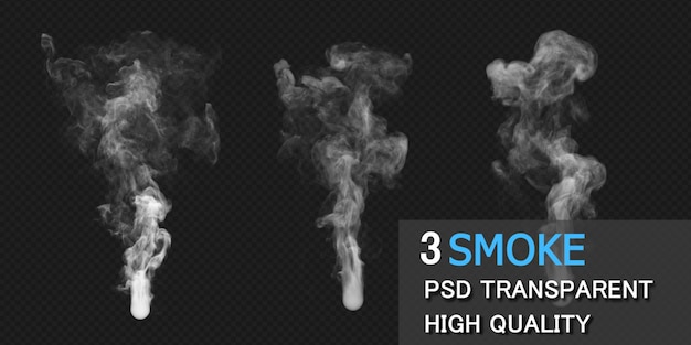 PSD renderização de desenho de fumaça isolada