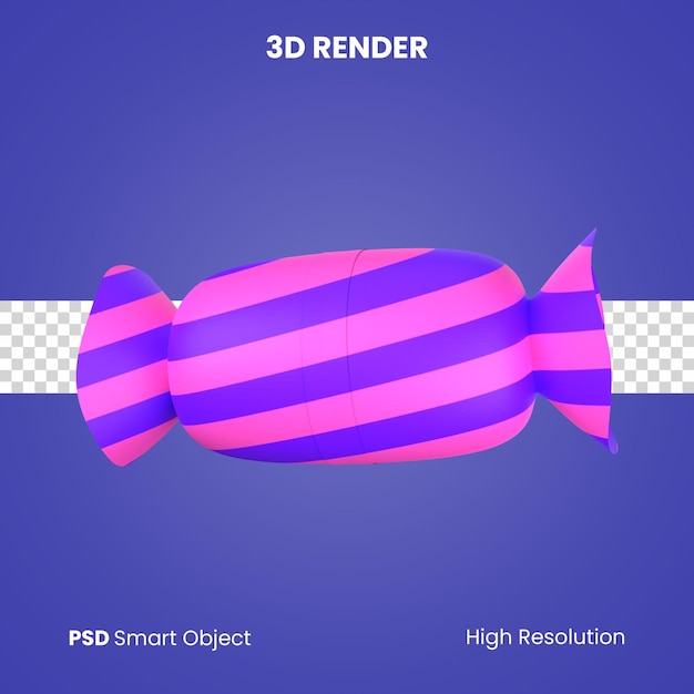 PSD renderização de doces 3d isolado