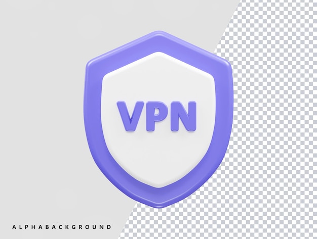 Renderização de elemento vetorial de ilustração 3d de ícone vpn