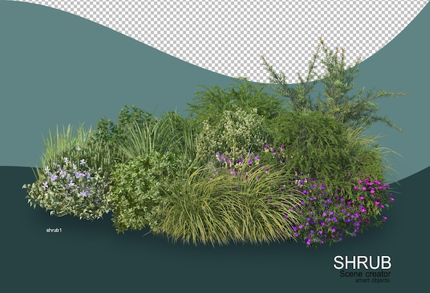 Renderização de exibição de paisagismo pequena isolada