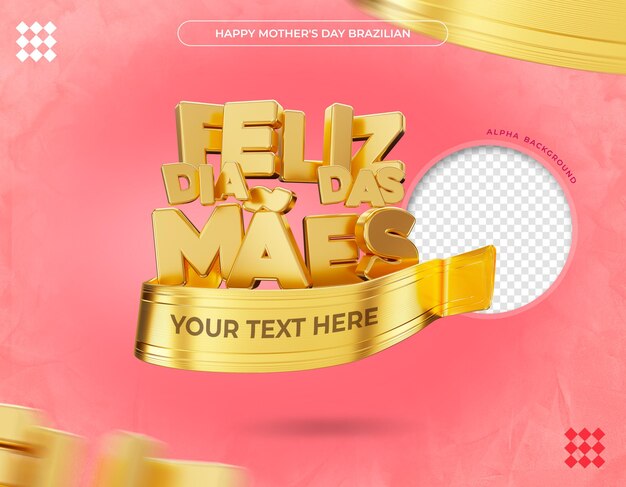 Renderização de feliz dia das mães isolada