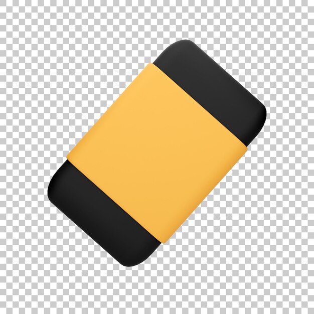 renderização de ícone 3D de borracha de objeto de interface de usuário