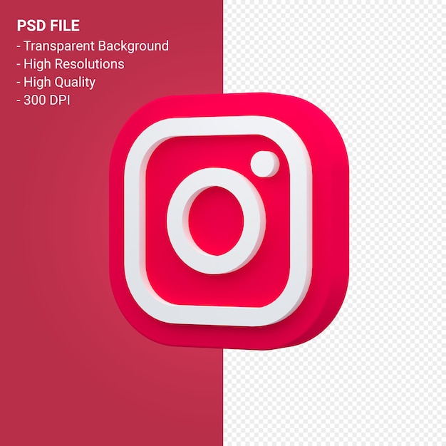 Renderização de ícone de mídia social do instagram